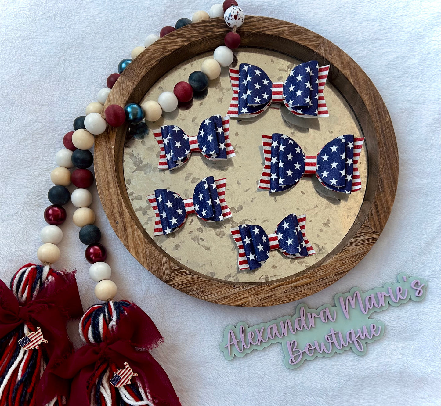 Faux Leather Stars & Stripes