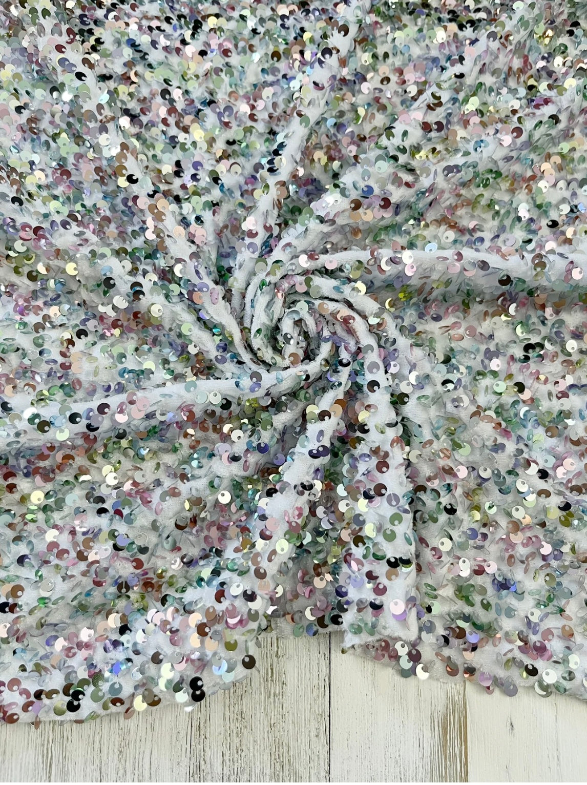 Rainbow Sequin headband (white)